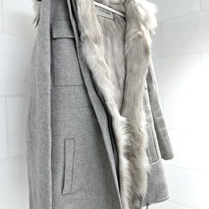 100% fur coat jacket, super warm and beautiful gery color